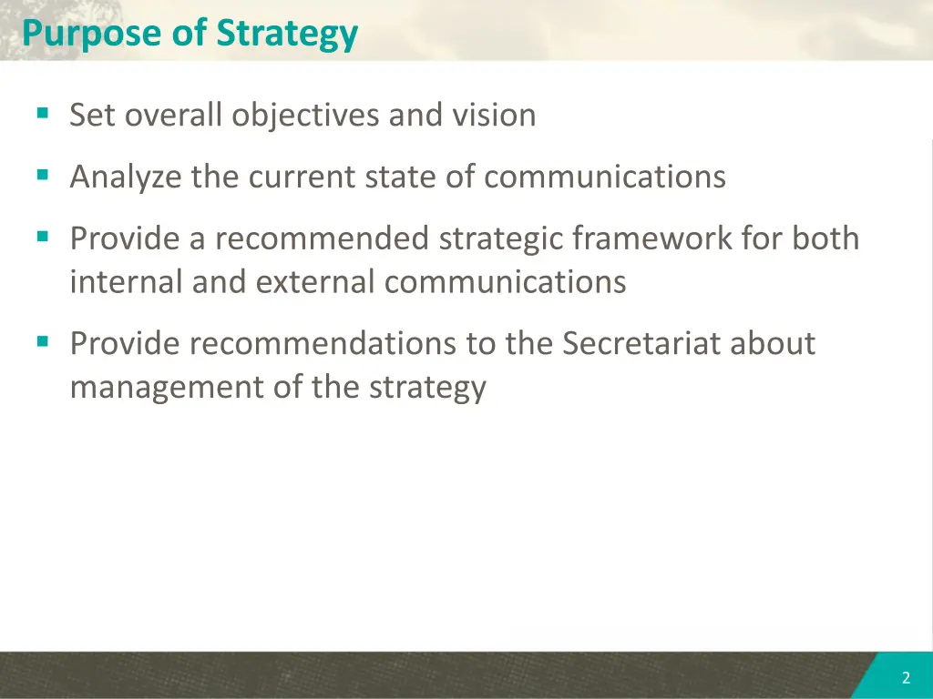 purpose of strategy