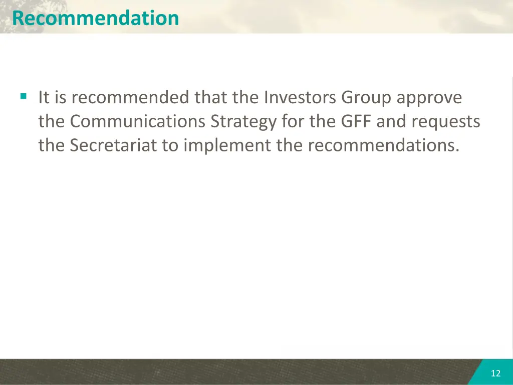 recommendation