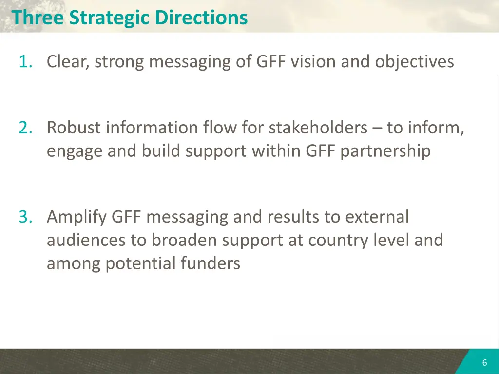 three strategic directions