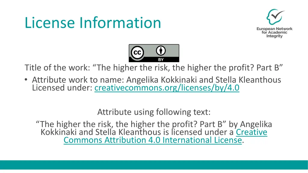 license information