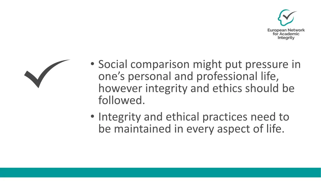 social comparison might put pressure