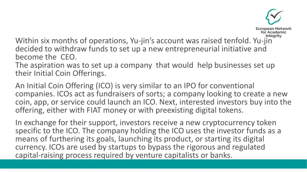 within six months of operations yu jin s account