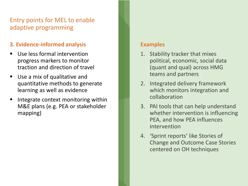 entry points for mel to enable adaptive 2