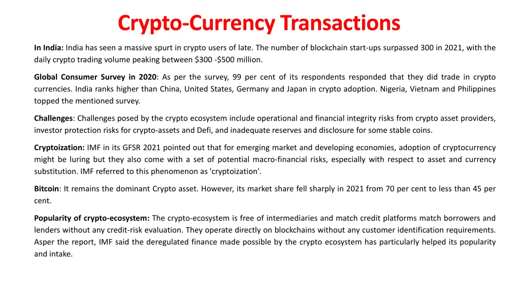 crypto currency transactions