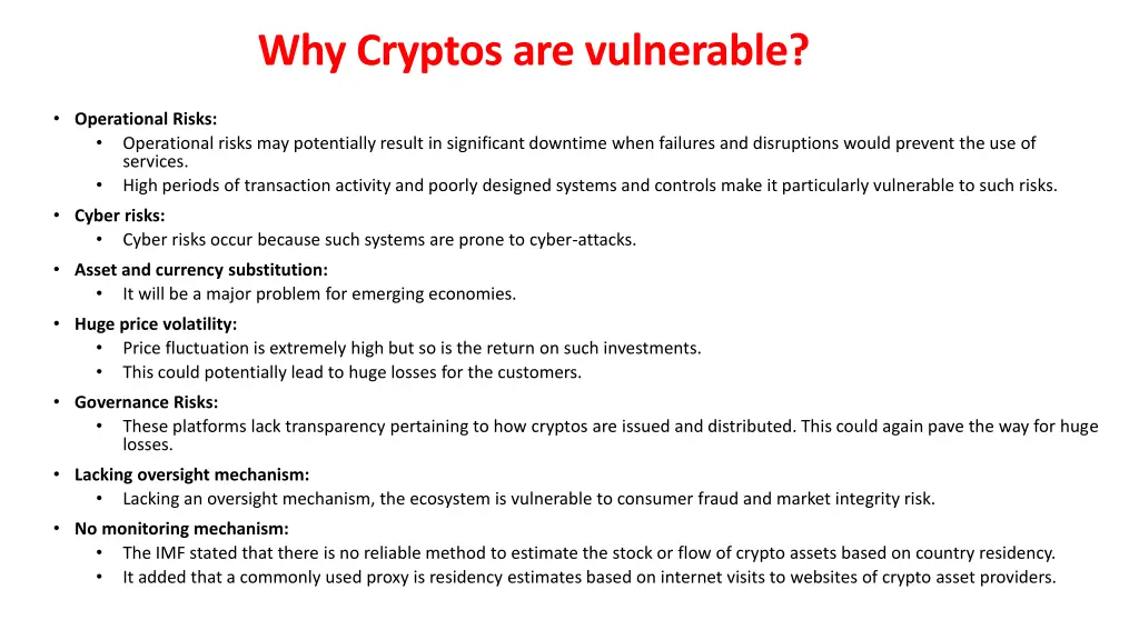 why cryptos are vulnerable