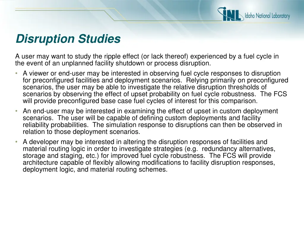disruption studies