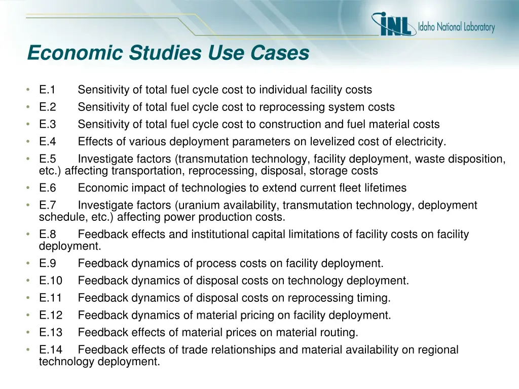 economic studies use cases