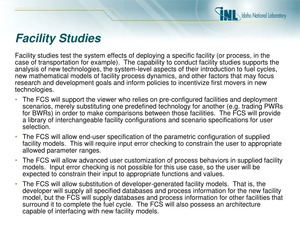 facility studies