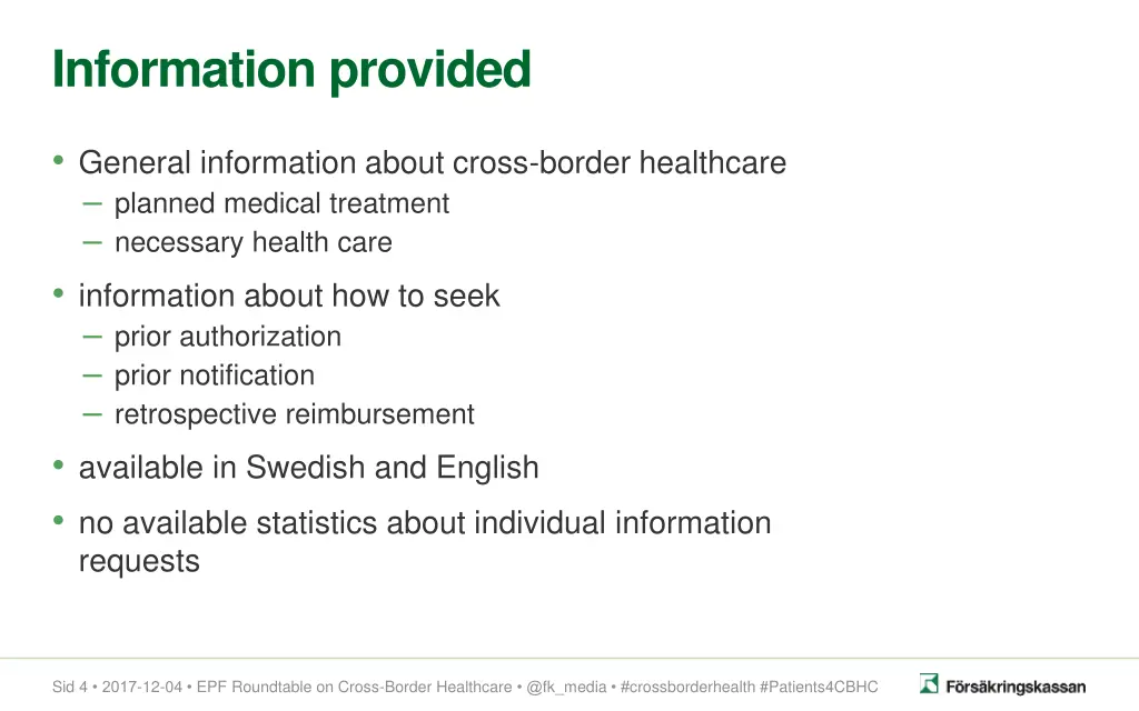information provided