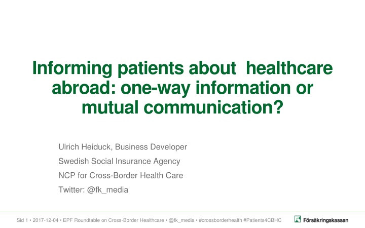 informing patients about healthcare abroad