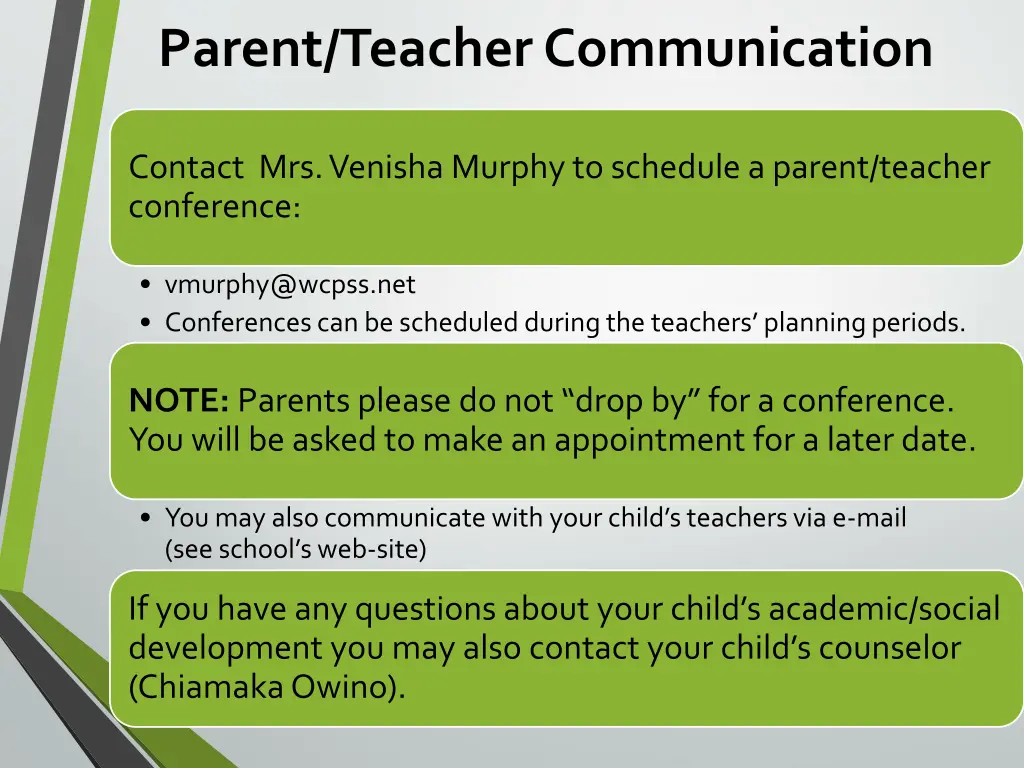 parent teacher communication