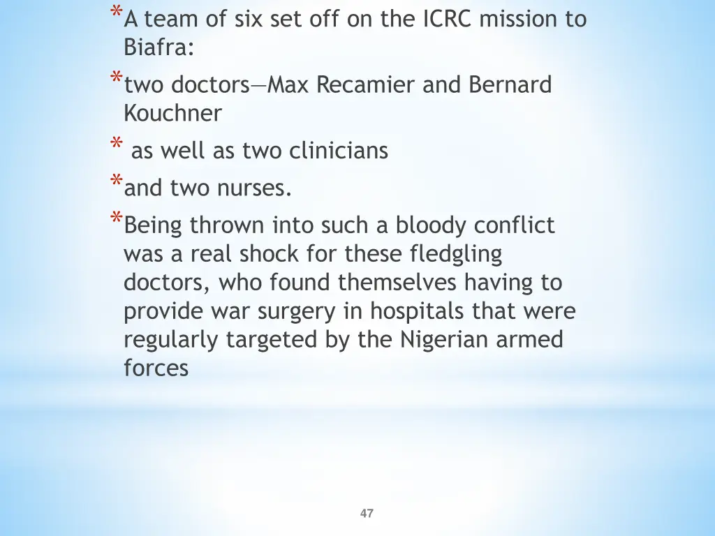 a team of six set off on the icrc mission