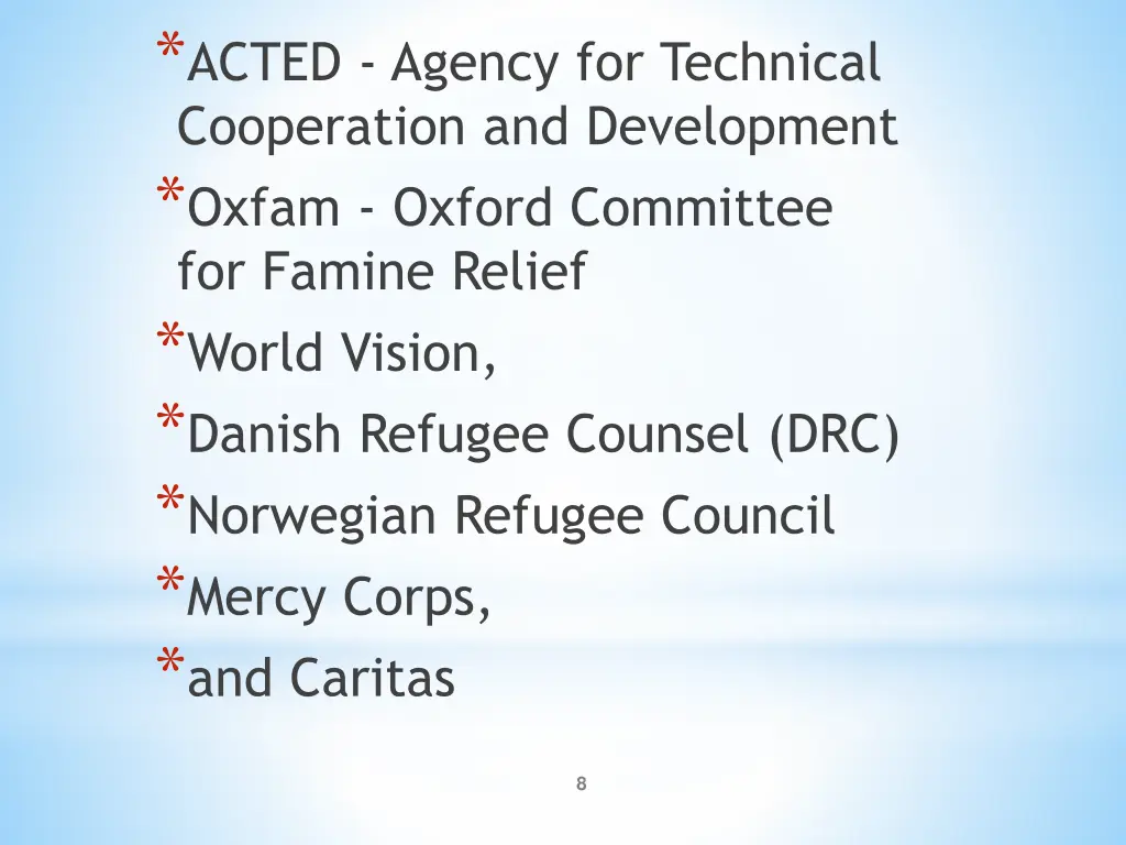 acted agency for technical cooperation