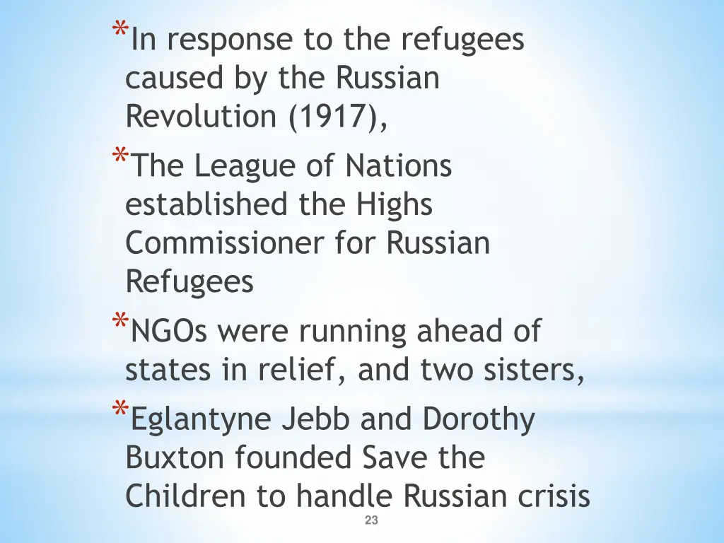 in response to the refugees caused by the russian