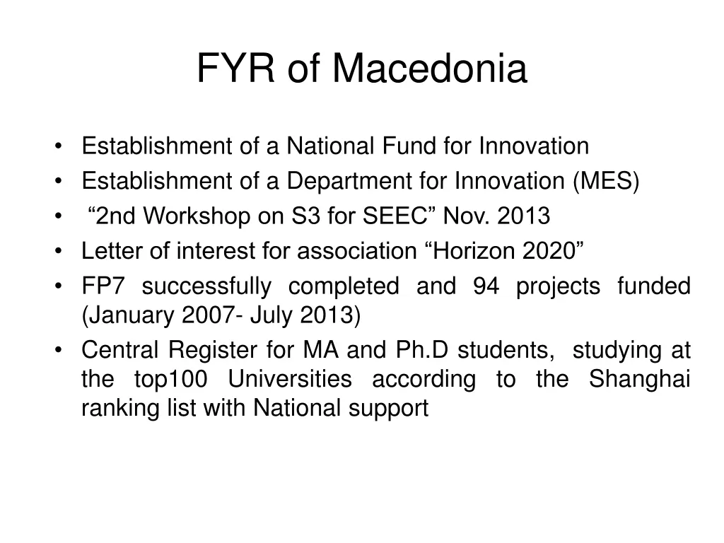 fyr of macedonia
