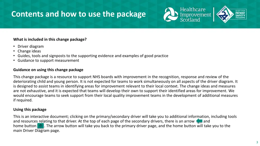 contents and how to use the package