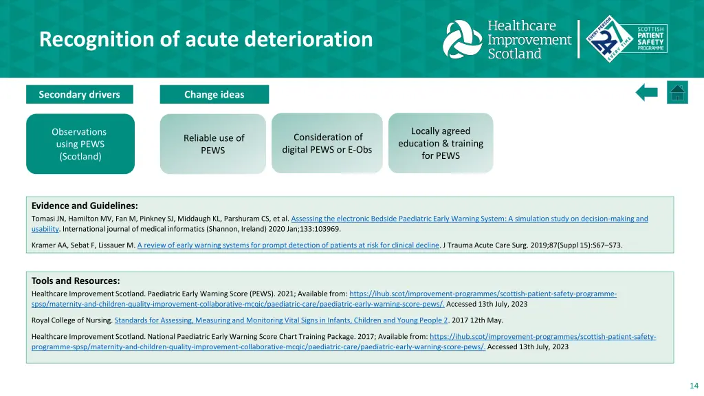recognition of acute deterioration
