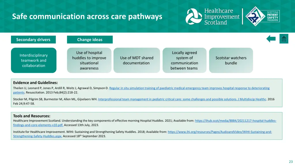 safe communication across care pathways