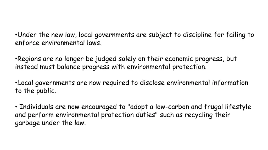 under the new law local governments are subject