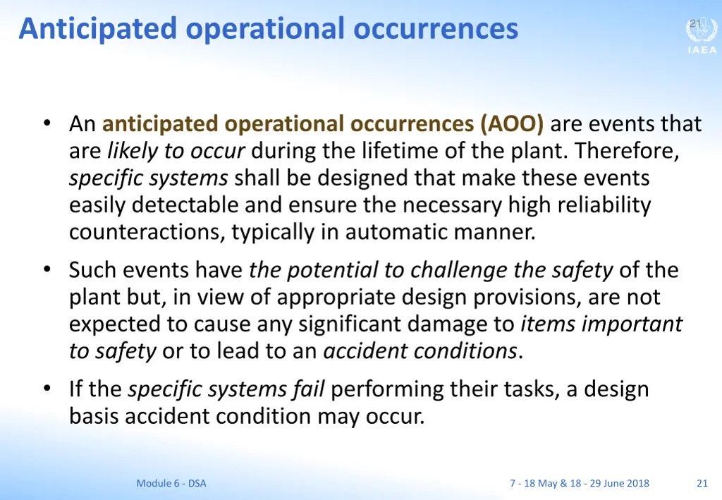 anticipated operational occurrences