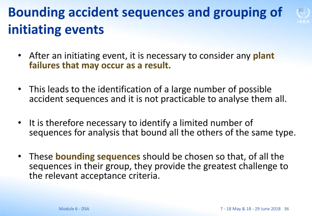 bounding accident sequences and grouping