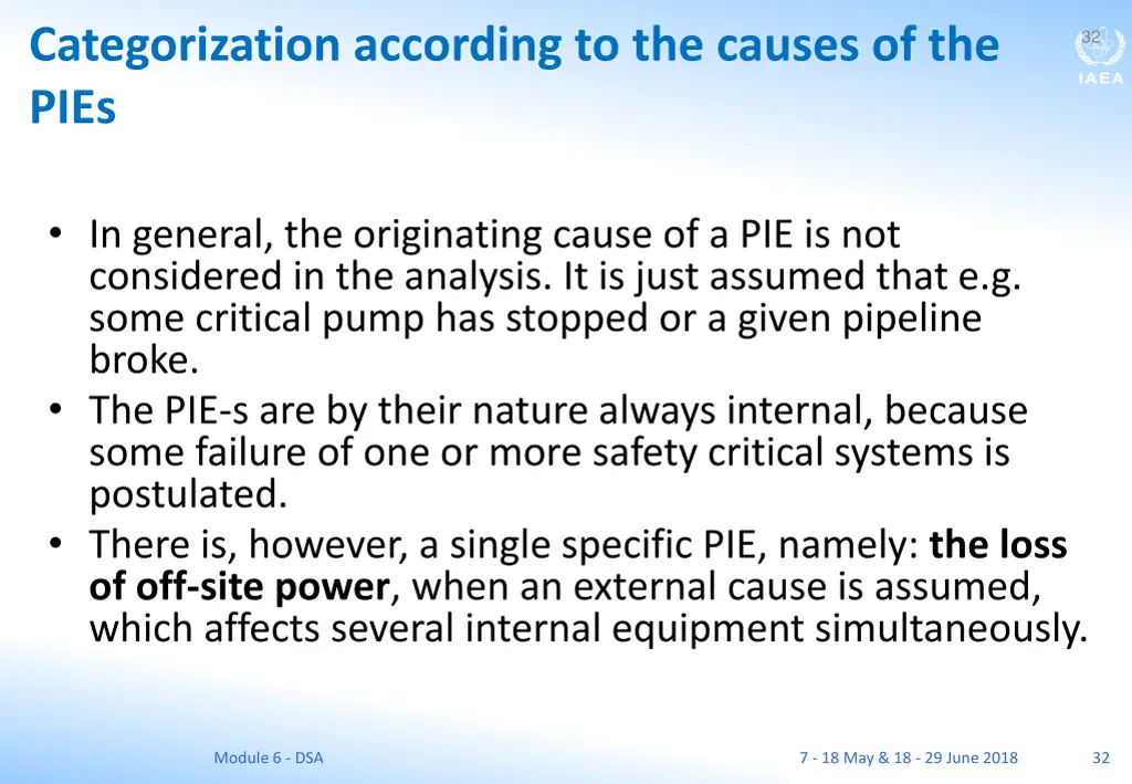 categorization according to the causes of the pies