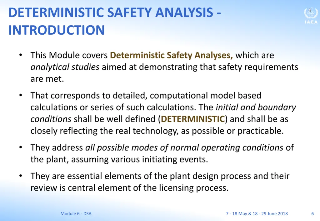 deterministic safety analysis introduction