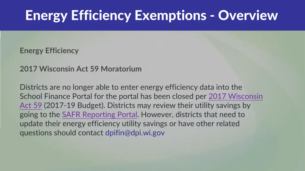 energy efficiency exemptions overview 2