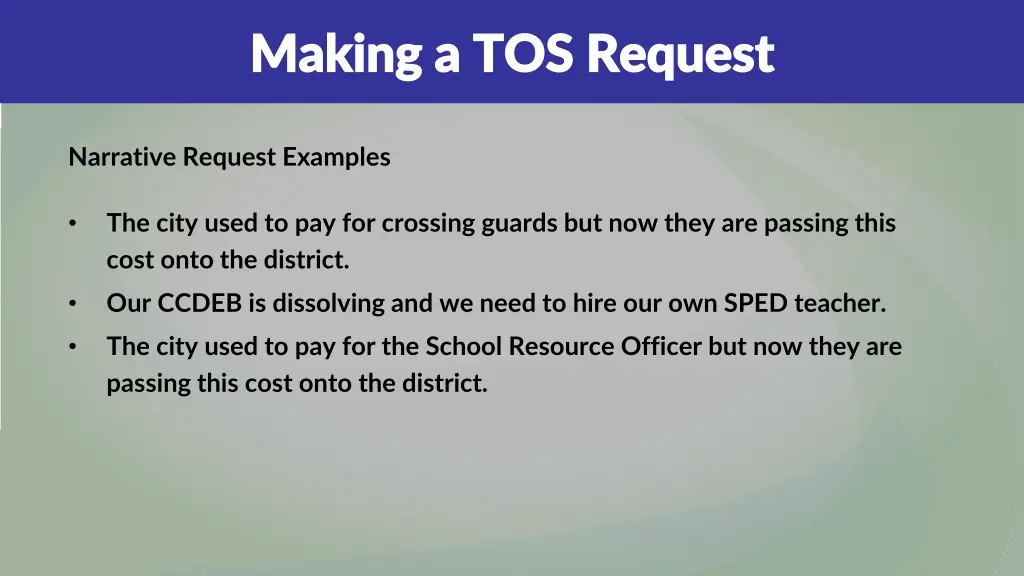 making a tos request making a tos request 6