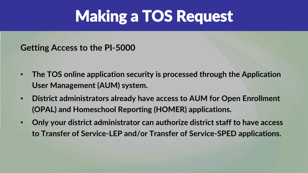 making a tos request making a tos request