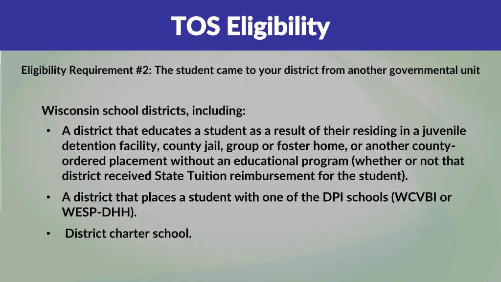 tos eligibility tos eligibility 1