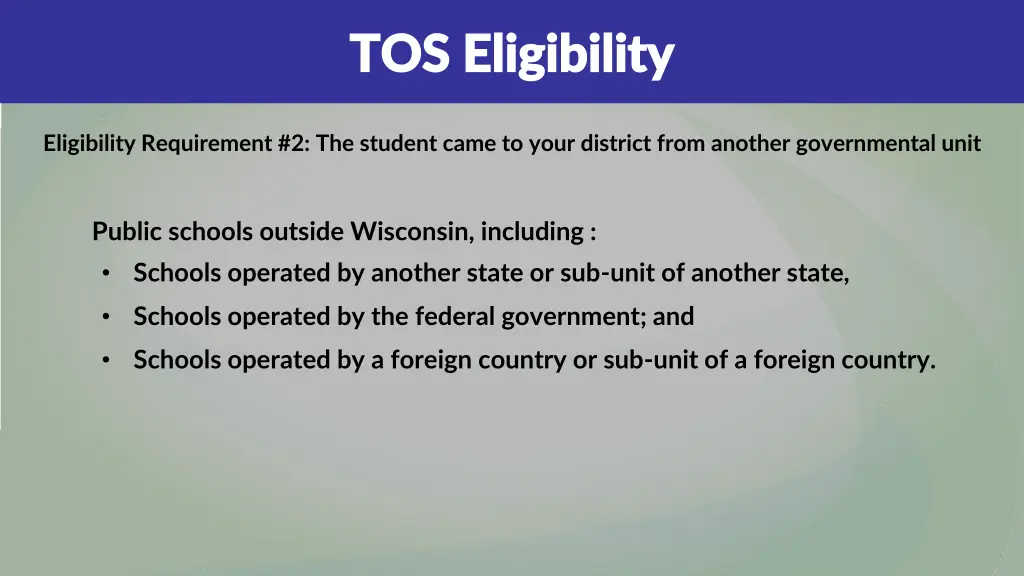 tos eligibility tos eligibility 3