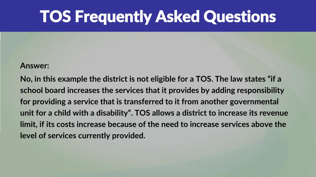 tos frequently asked questions tos frequently 1