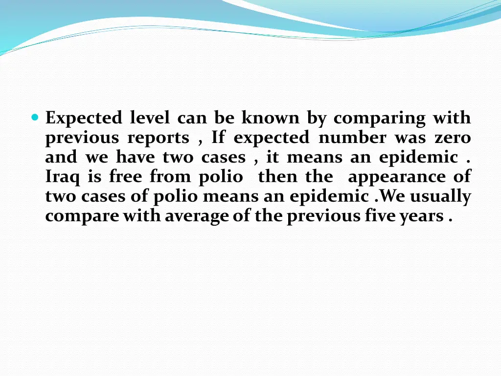 expected level can be known by comparing with