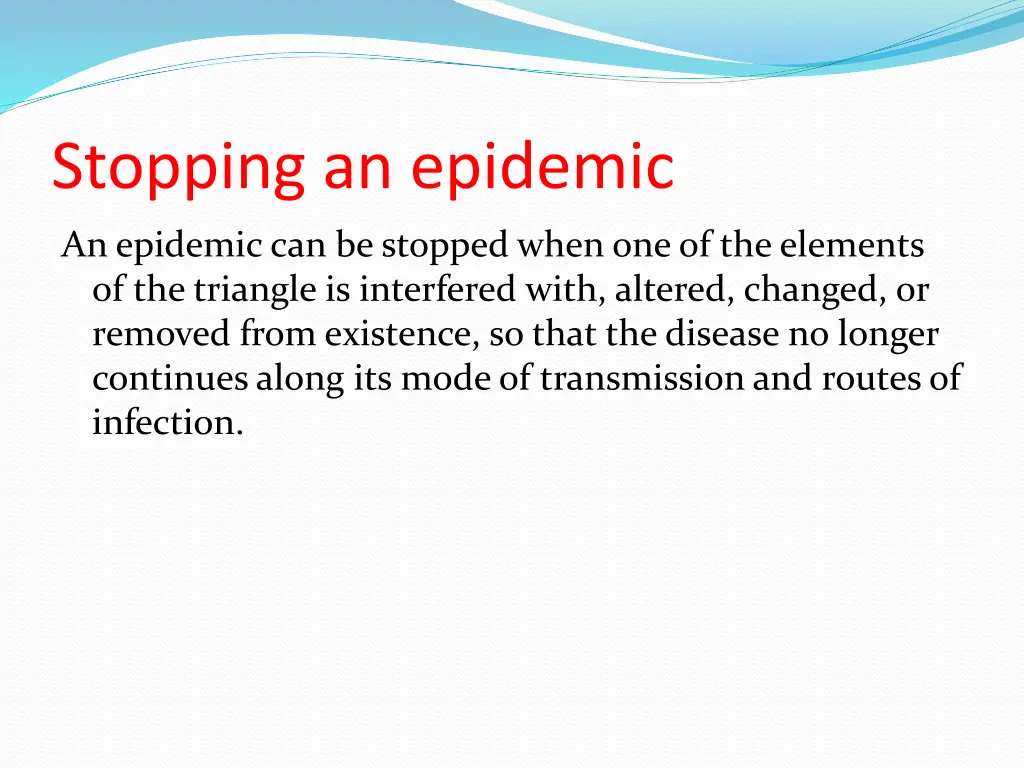 stopping an epidemic