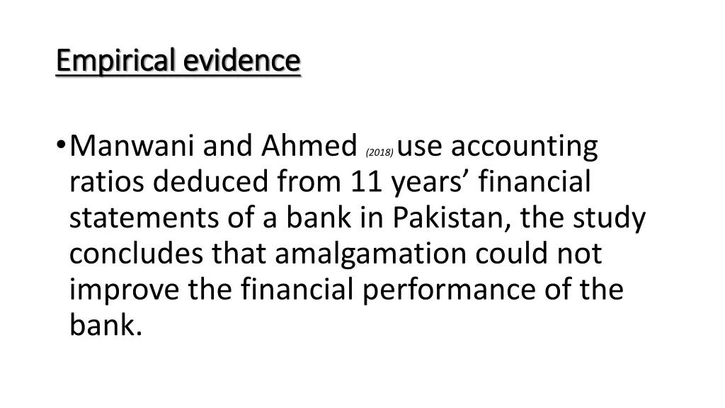 empirical evidence empirical evidence