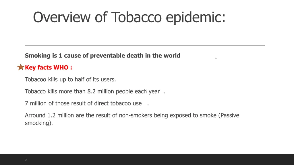 overview of tobacco epidemic