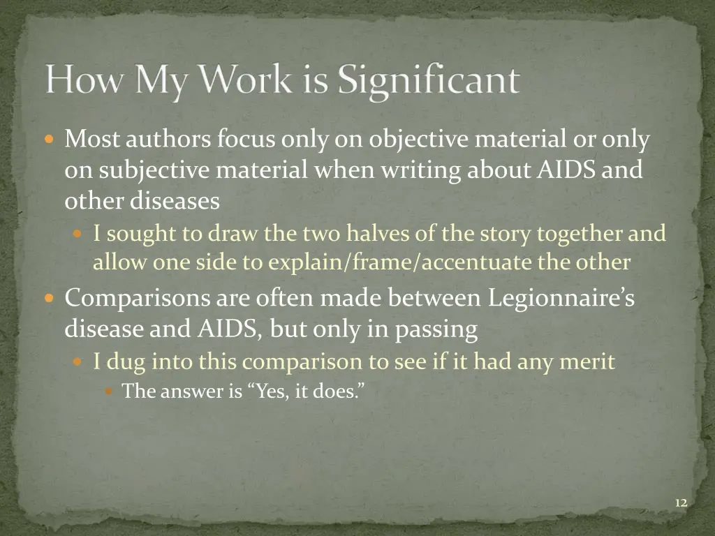 how my work is significant