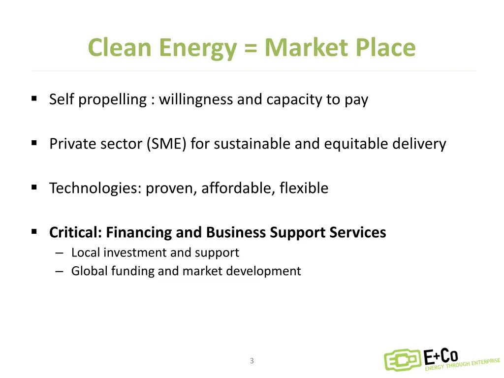 clean energy market place
