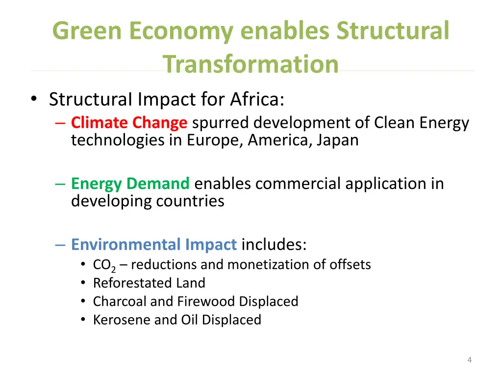 green economy enables structural transformation