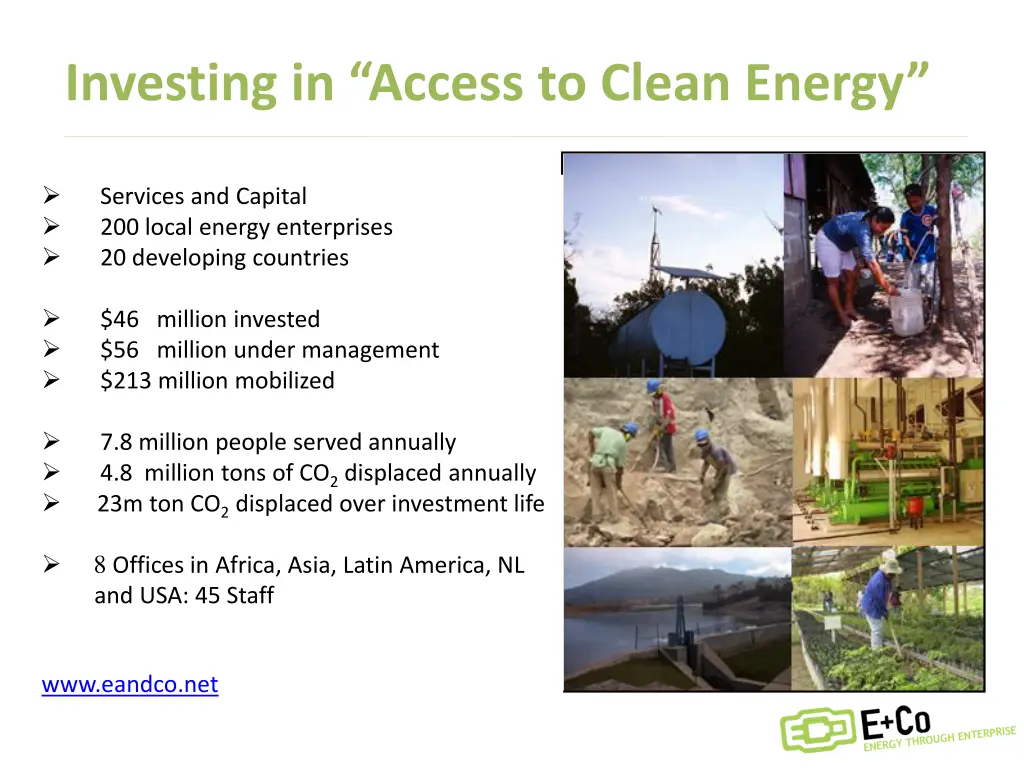 investing in access to clean energy