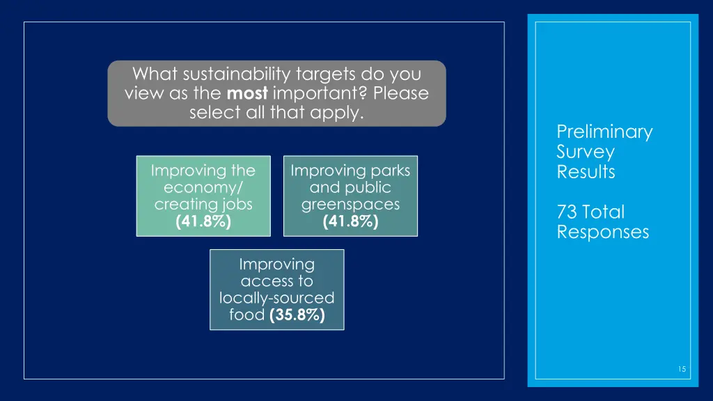 what sustainability targets do you view