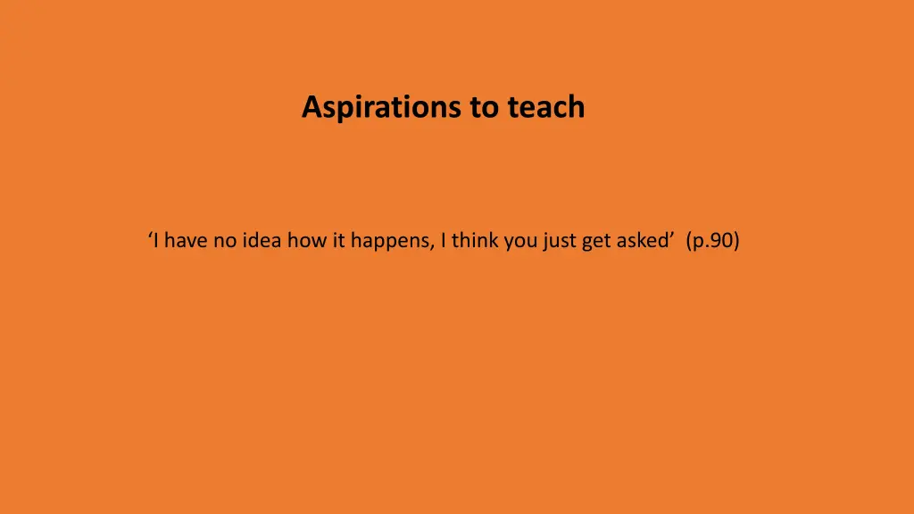 aspirations to teach