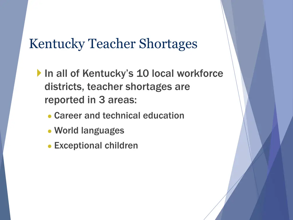 kentucky teacher shortages