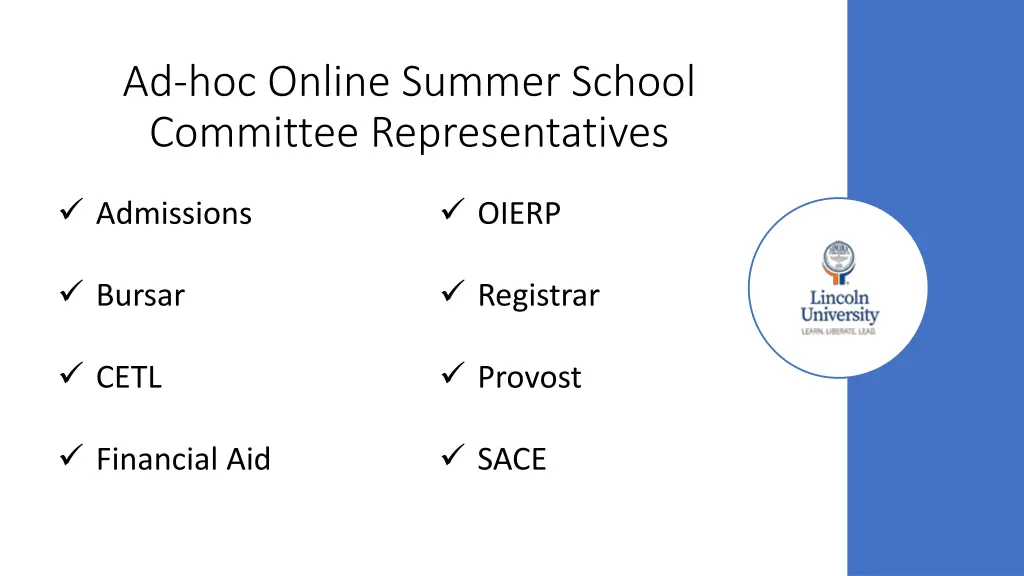 ad hoc online summer school committee