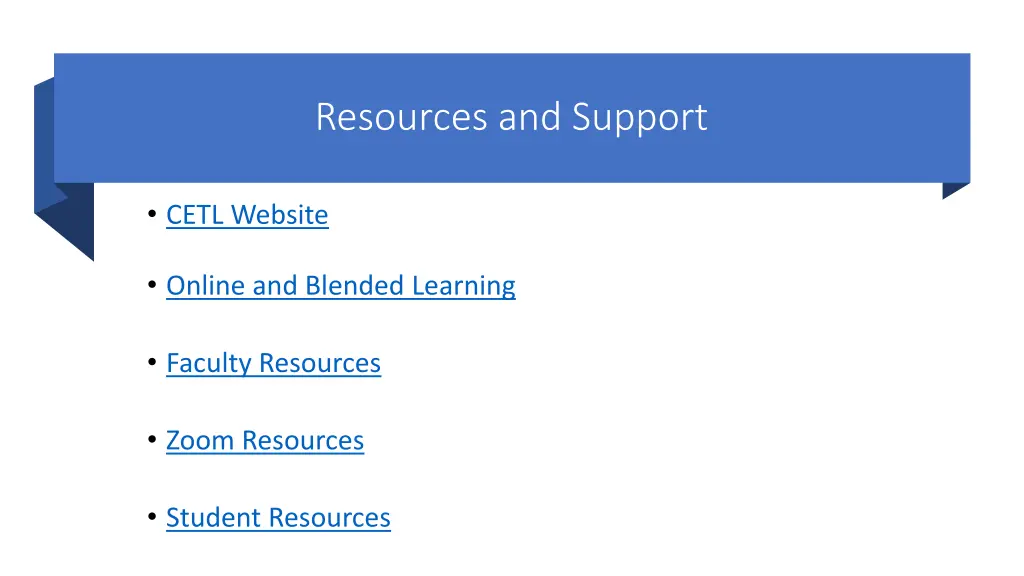 resources and support