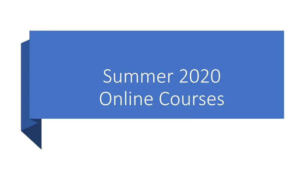 summer 2020 online courses