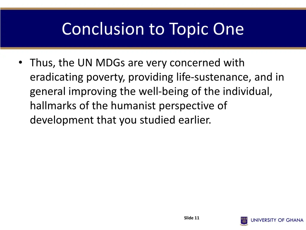 conclusion to topic one