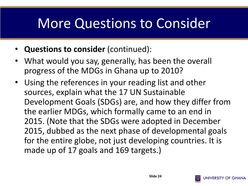 more questions to consider