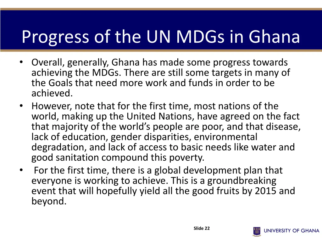 progress of the un mdgs in ghana 1